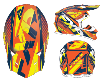 Шлем FXR Blade Throttle, Orange/Navy/Hi-Vis