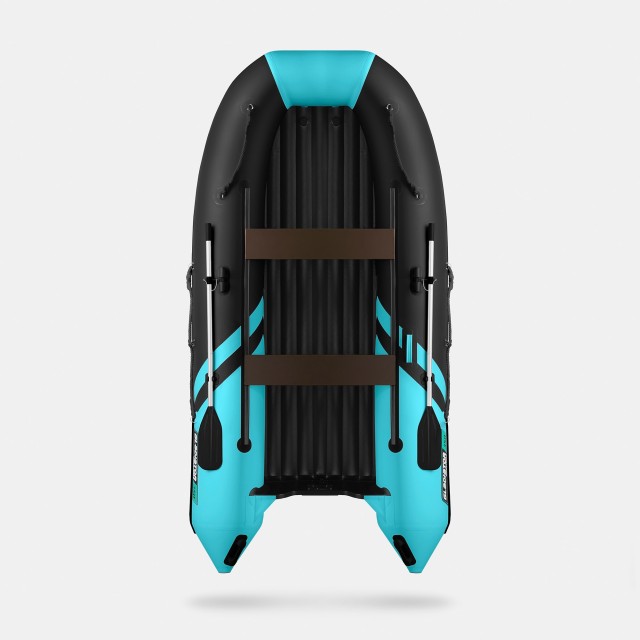 Надувная лодка GLADIATOR E350S Черно-бирюзовый
