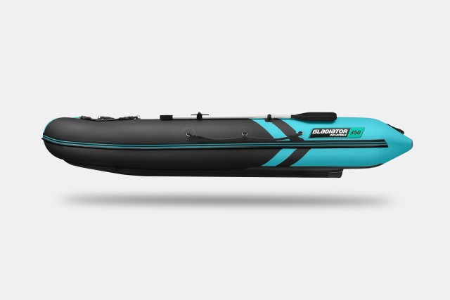 Надувная лодка GLADIATOR E350S Черно-бирюзовый