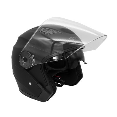 Шлем KIOSHI 516 Solid открытый со стеклом и очками (Черный матовый, L)