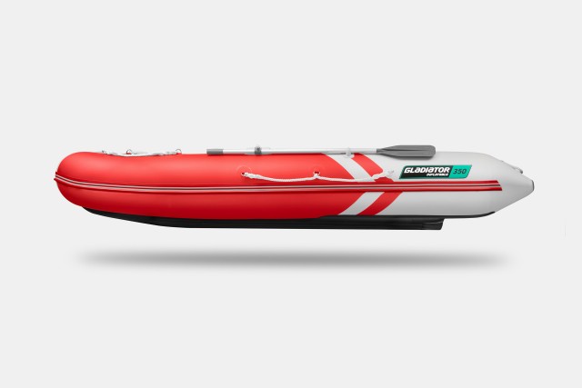 Надувная лодка GLADIATOR E350S Красно-белый