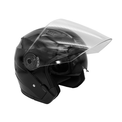 Шлем KIOSHI 516 Solid открытый со стеклом и очками (Черный, L)