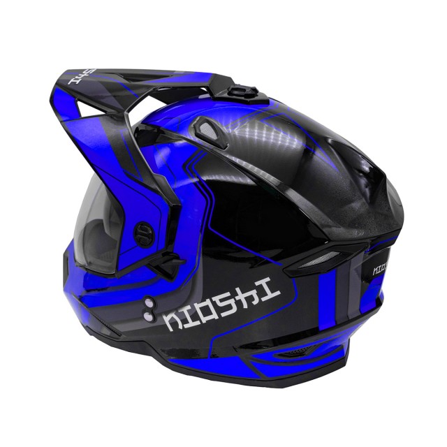Шлем KIOSHI Fighter 802 мотард с очками (Синий/ черный , L, 304170-23)