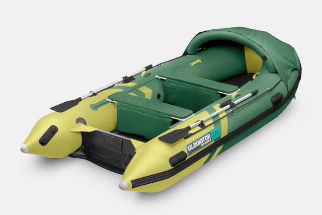 Надувная лодка GLADIATOR E380PRO Зелено-оливковый