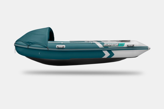 Надувная лодка GLADIATOR E380PRO Морской-зеленый-белый