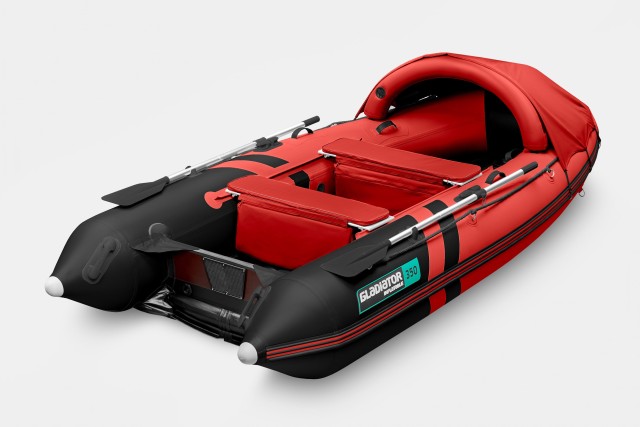 Надувная лодка GLADIATOR E350PRO Красно-черный