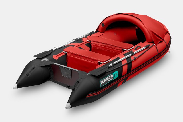 Надувная лодка GLADIATOR C330AL Красно-черный