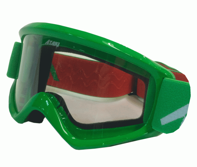 Очки для мотокросса ATAKI HB-319, (зеленые глянцевые)