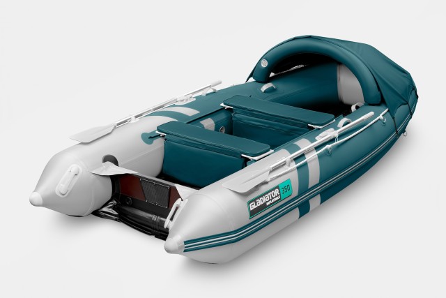 Надувная лодка GLADIATOR E350PRO Морской-зеленый-белый