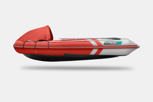 Надувная лодка GLADIATOR E350PRO Красно-белый