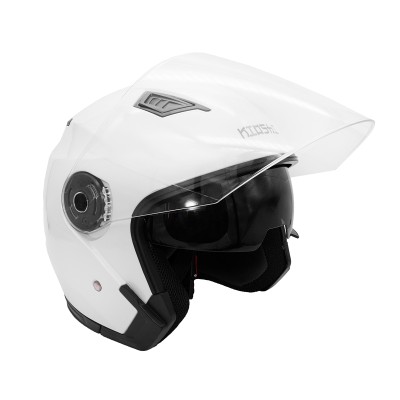 Шлем KIOSHI 516 Solid открытый со стеклом и очками (Белый S)