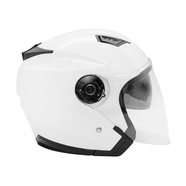 Шлем KIOSHI 516 Solid открытый со стеклом и очками (Белый S)