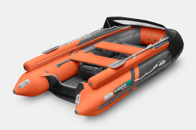 Надувная лодка GLADIATOR E420X Оранжево-темносерый