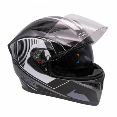 Шлем KIOSHI Avatar 316 интеграл с очками (Серый, XL)