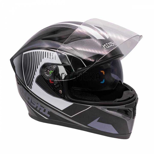 Шлем KIOSHI Avatar 316 интеграл с очками (Серый, XL)