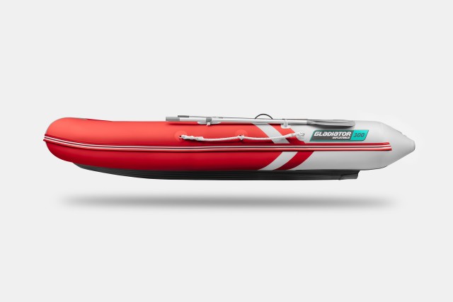 Надувная лодка GLADIATOR E300S Красно-белый