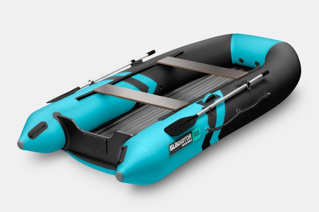 Надувная лодка GLADIATOR E300SL Черно-бирюзовый
