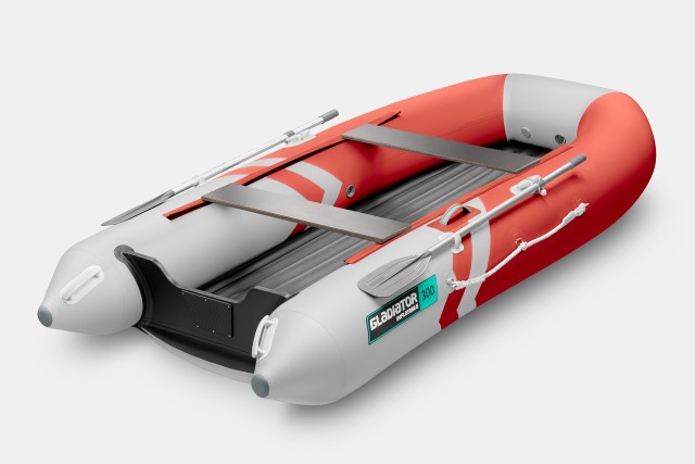 Надувная лодка GLADIATOR E300SL Красно-белый