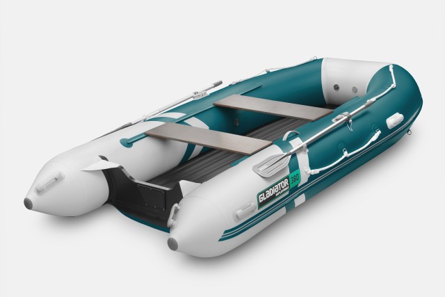 Надувная лодка GLADIATOR E380S Морской зеленый-белый