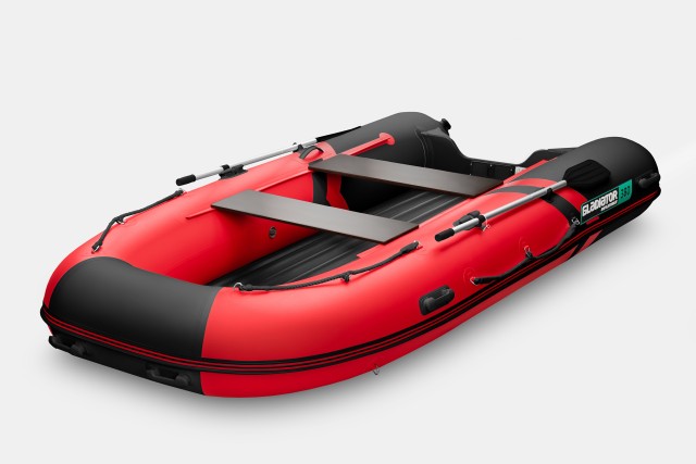 Надувная лодка GLADIATOR E380S Красно-черный