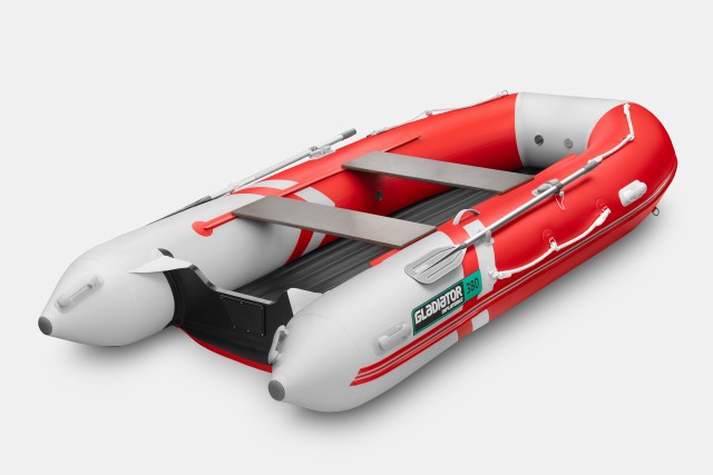 Надувная лодка GLADIATOR E380S Красно-белый