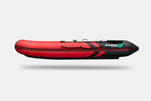 Надувная лодка GLADIATOR E330S Красно-черный