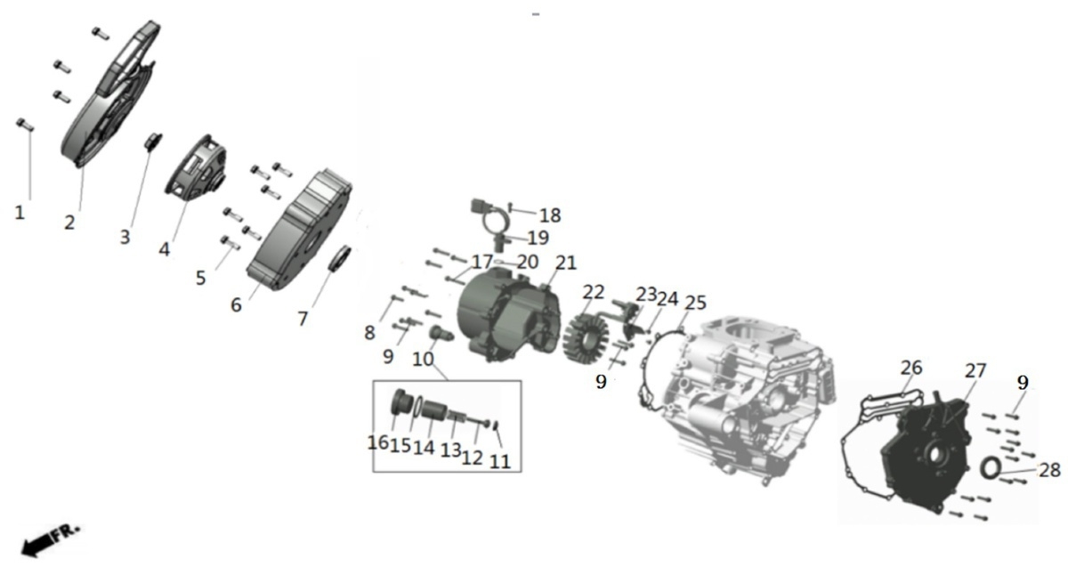 Схема Электрооборудование (запуск от ручного стартера)