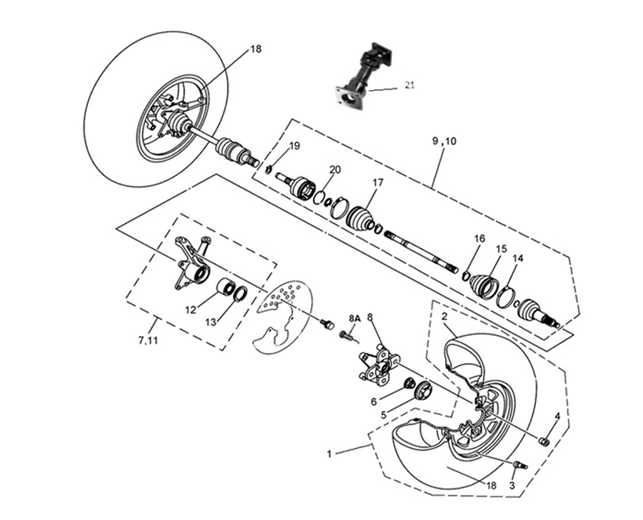 Схема 2305 Привода передних колес