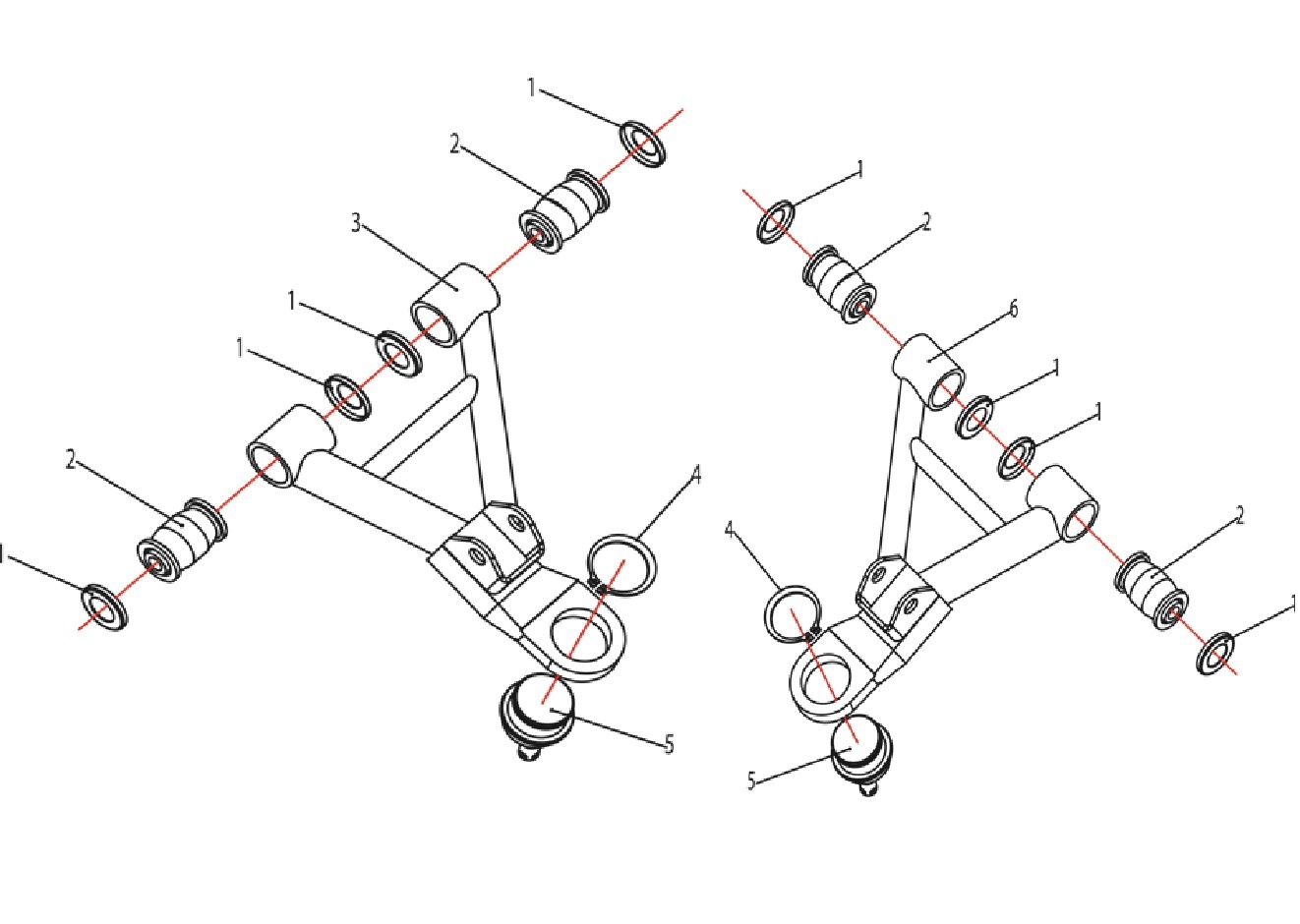 Схема Рычаги передней подвески, верхние