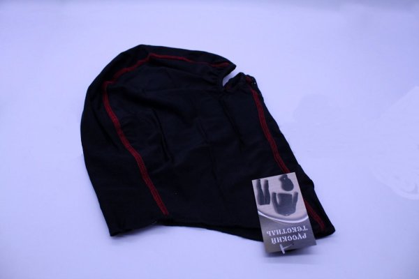 Подшлемник размер 56-58(черный, красный кант)"Русский Текстиль"