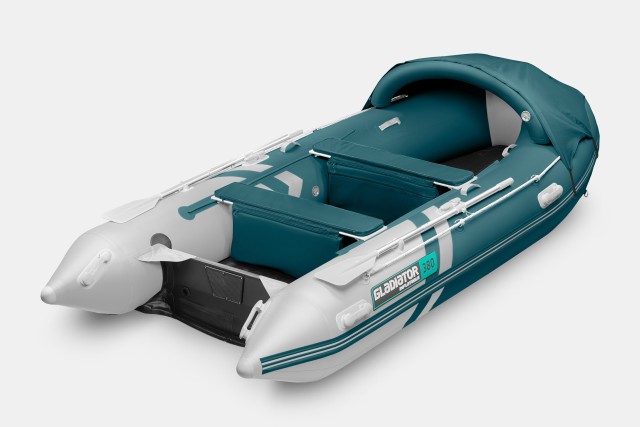 Надувная лодка GLADIATOR E380PRO Морской-зеленый-белый