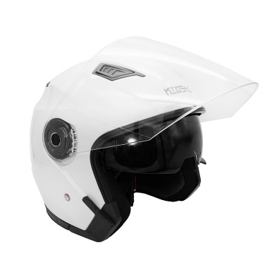 Шлем KIOSHI 516 Solid открытый со стеклом и очками (Белый L)
