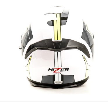 Шлем мото интеграл HIZER J5318 #2 (S)  white/yellow (2 визора)