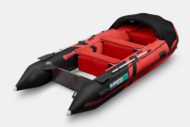 Надувная лодка GLADIATOR C400AL Красно-черный