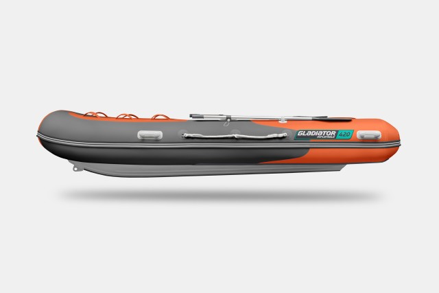 Надувная лодка GLADIATOR RIB420AL Оранжево-темносерый