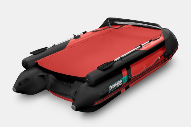 Надувная лодка GLADIATOR E380X Красно-черный