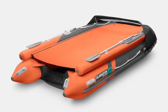 Надувная лодка GLADIATOR E380X Оранжево-темносерый
