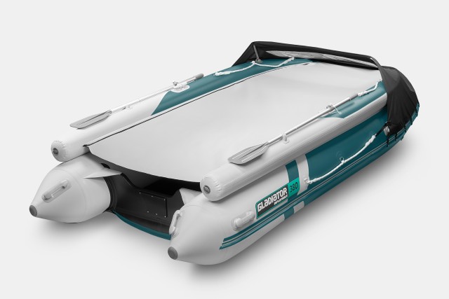 Надувная лодка GLADIATOR E380X Морской-зеленый-белый