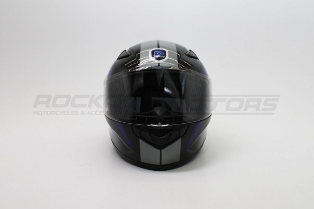Шлем интеграл с двойным стеклом ROCKOT PD-129 Mumba (L) (черный/синий глянцевый)