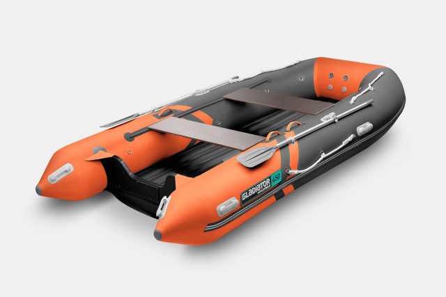 Надувная лодка GLADIATOR E450S Оранжево-темносерый