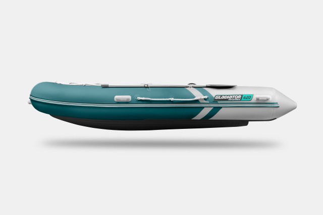 Надувная лодка GLADIATOR E420S Морской зеленый-белый