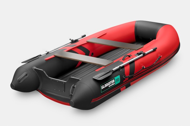 Надувная лодка GLADIATOR E300S Красно-черный