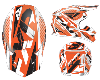 Шлем FXR Blade Throttle, Orange/White/Black