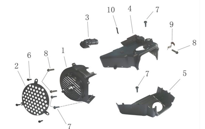 Схема Крышка вентилятора и кожух