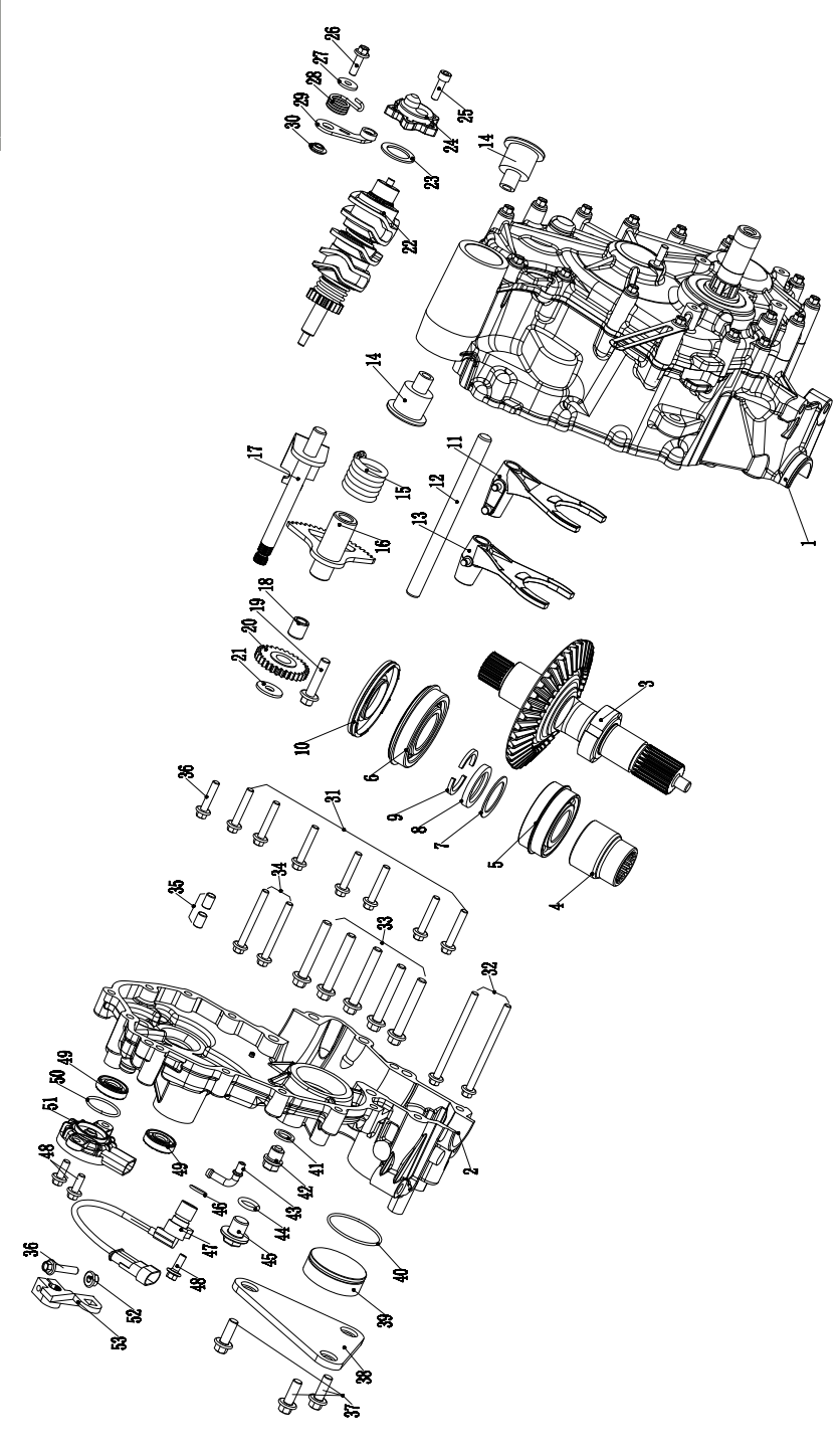 Схема DIAGRAM 2024 AODES GEAR BOX 1 E08