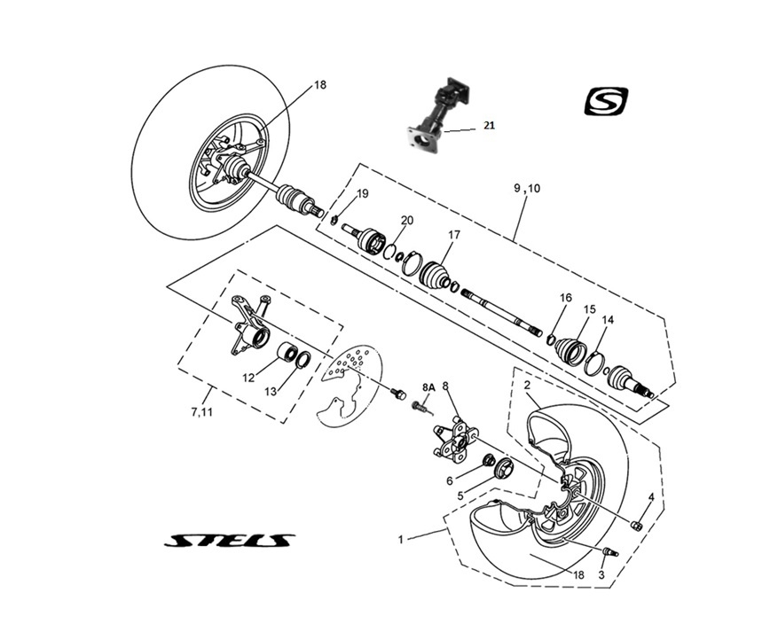 Схема 2305 Привода передних колес